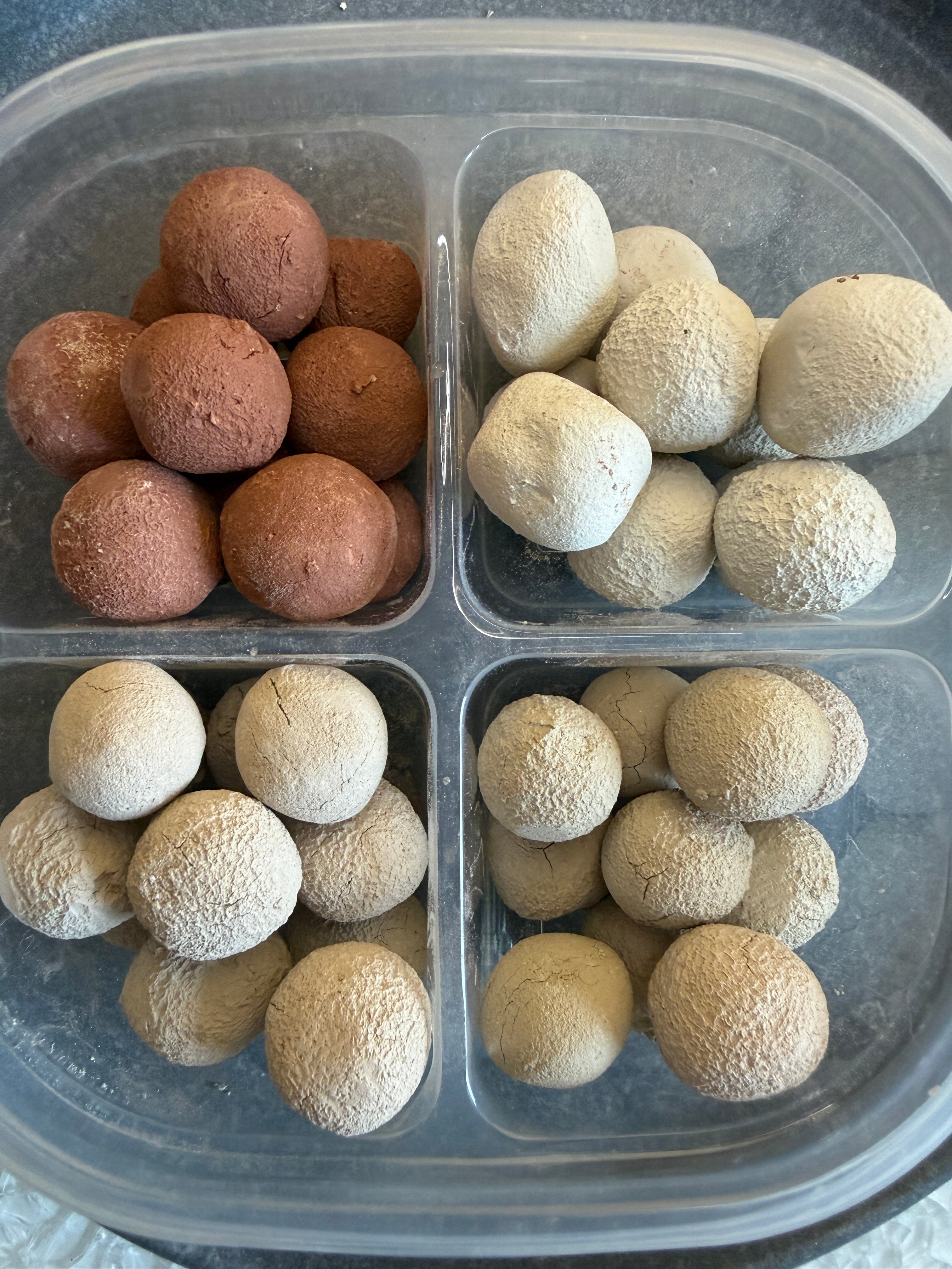 Essbarer Ton Tonball-Set 500g – Handgemacht 4 Sorten Naturton