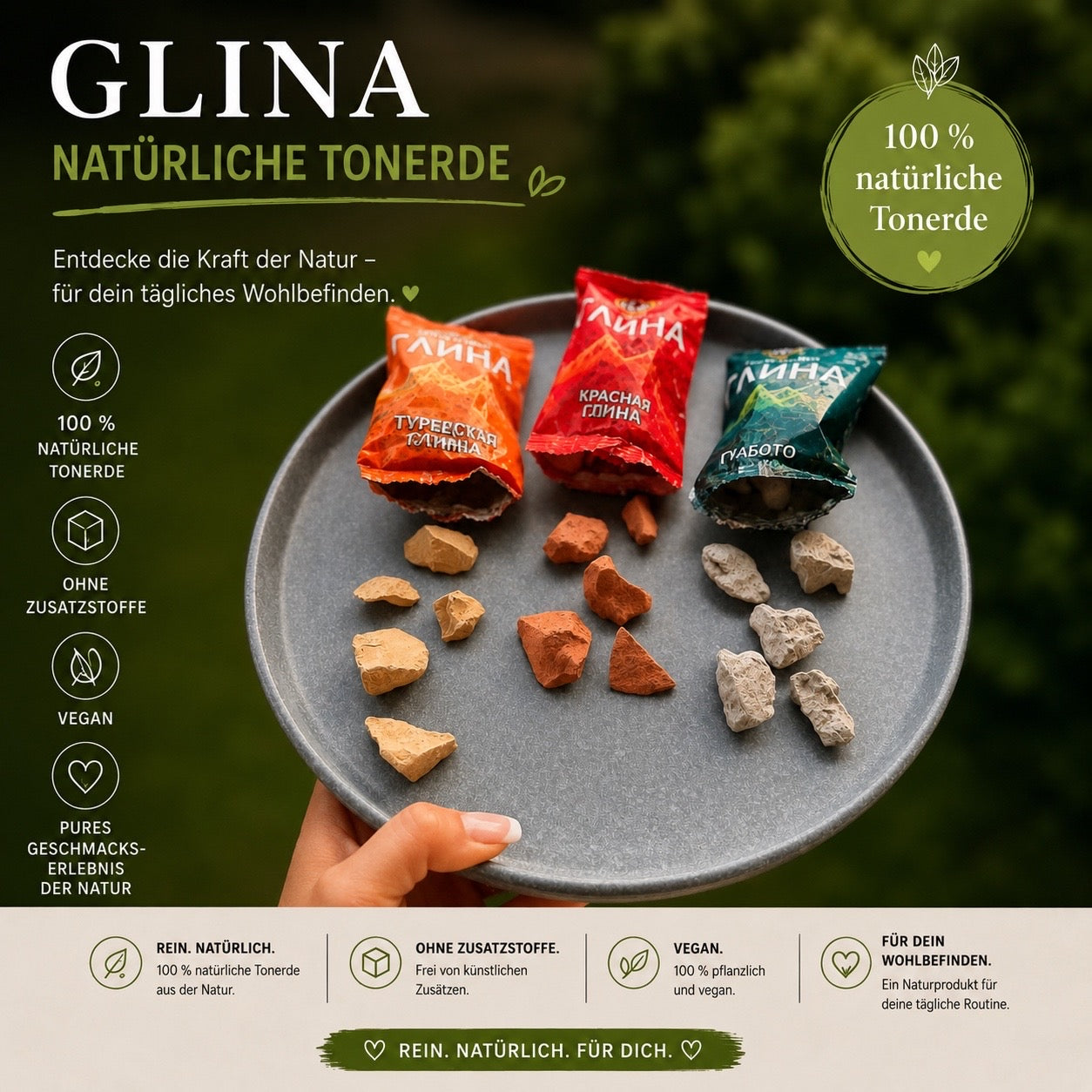 Essbarer Ton Glina – Naturton in verschiedenen Sorten | Kaolin Kasachstan
