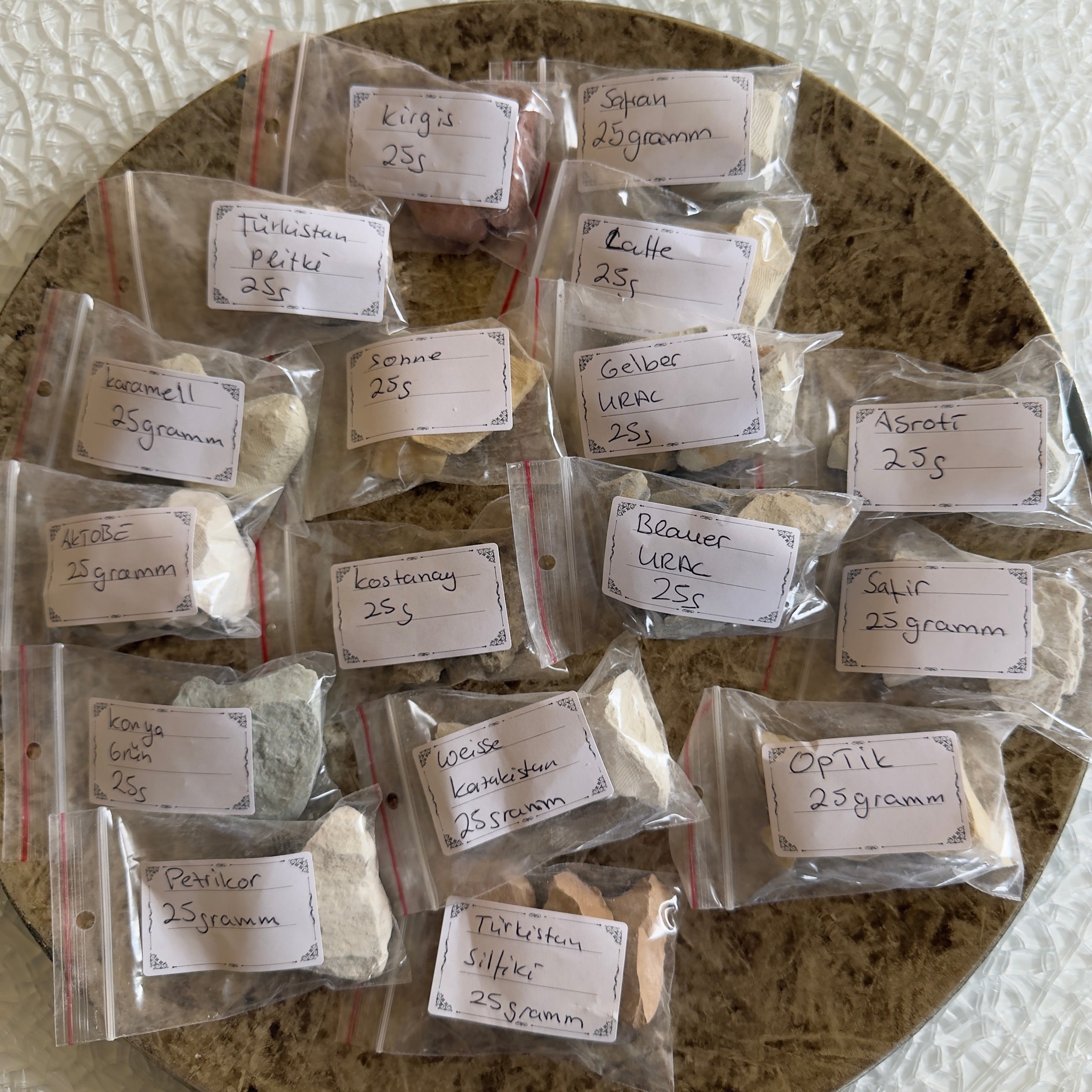 Essbarer Ton Starter Set – 17 Sorten à 25g | Probier-Set Naturton