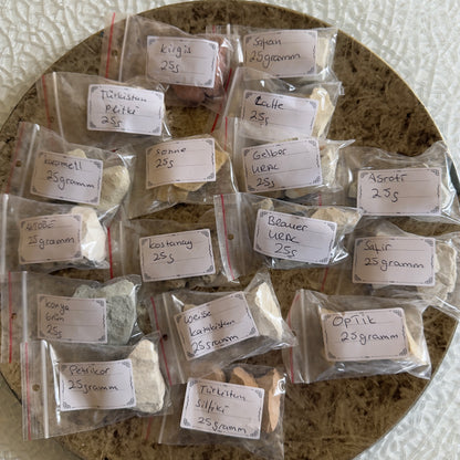 Essbare Ton-Starter-Set – 17 Sorten à 25g | Probierset Naturton