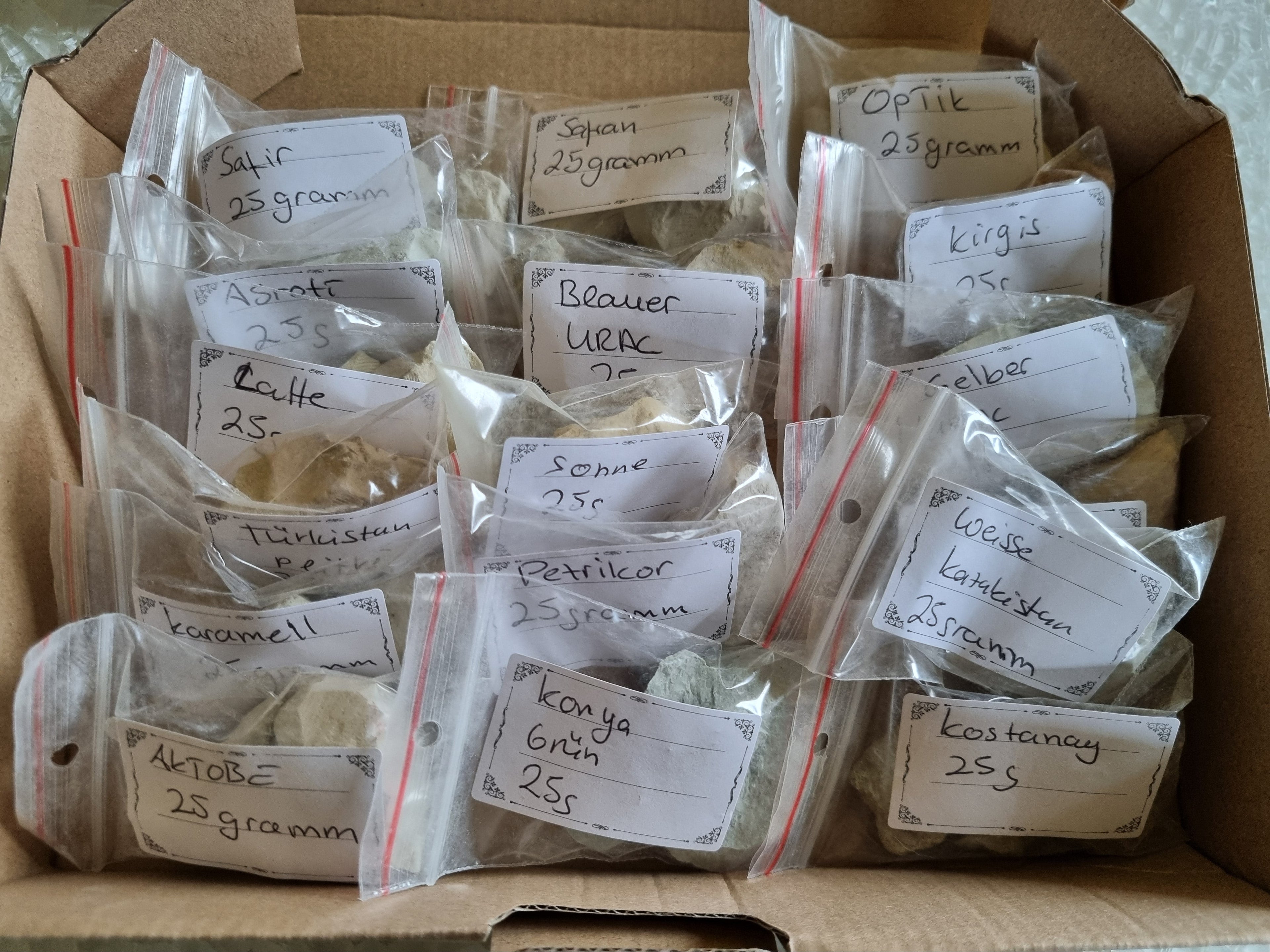 Essbarer Ton Starter Set – 17 Sorten à 25g | Probier-Set Naturton